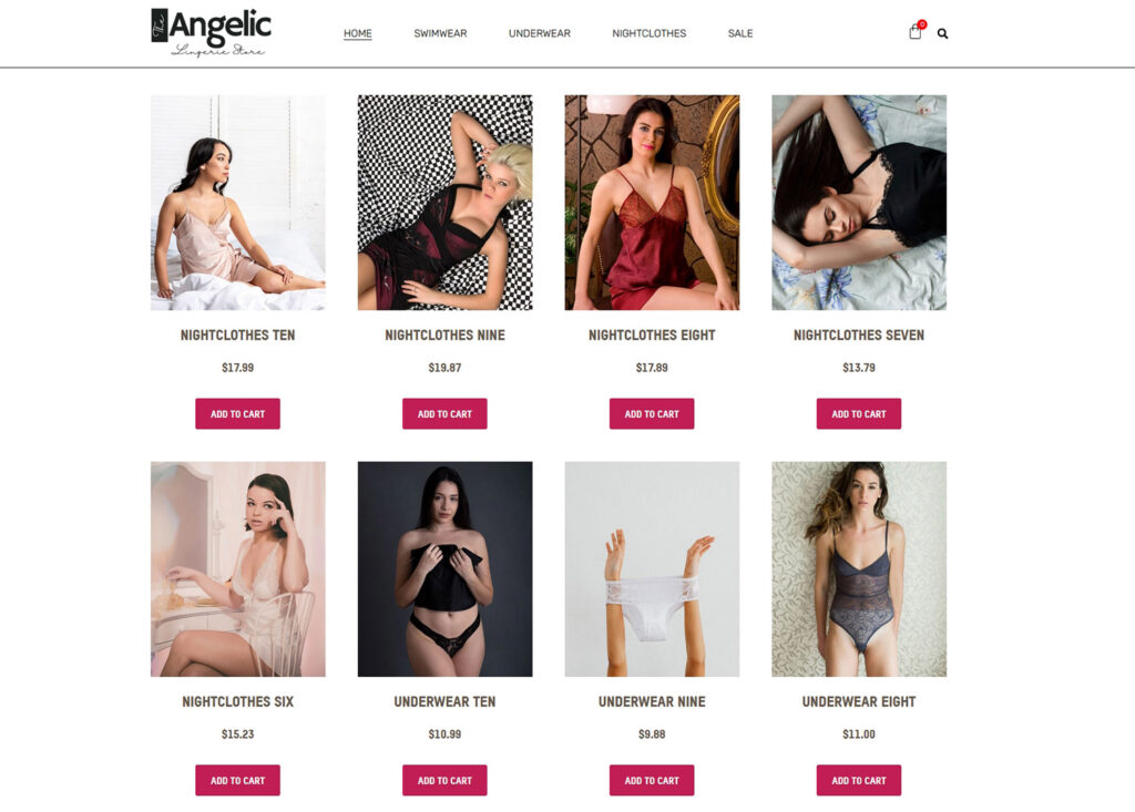 Lingerie website